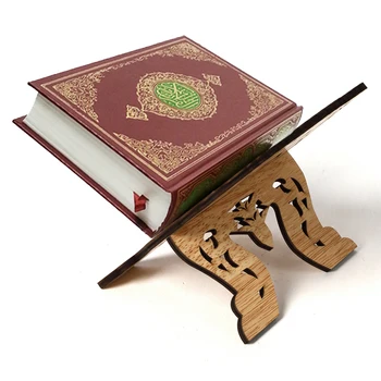 Puidust Eid Al-Fitr Islami Raamat Riiulil Piibel Raami Kuran Koraan Koraan Püha Raamat Seista Omanik Rehal Islami Kodu Kaunistamiseks