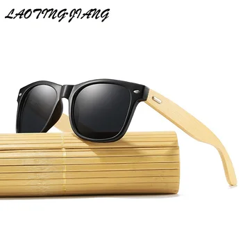 Klassikaline Ruudu Bambusest Puit Päikeseprillid Meeste ja Naiste Kõrge Kvaliteedi Vintage Sõidu Kalapüügi päikeseprillid Brändi Disaini Anti-glare Prillid