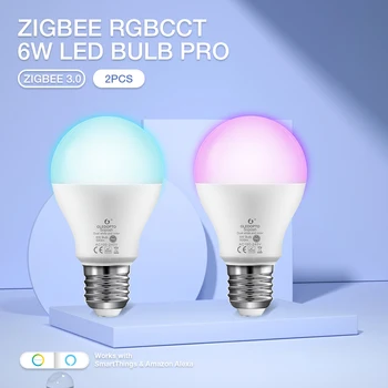 2TK Juhitava Gledopto 6W LED Lamp Pirn Pro Kooskõlas Zigbee 3.0 SmartThings Tuya Amazon APP Alexa Hääl RF-Kaugjuhtimispult