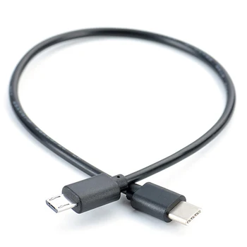 1 USB-C Tüüpi Mees, Et Micro-USB 5 Pin B Male Plug Converter OTG Adapter Lead Data Kaabel Mobiiltelefonid 30cm