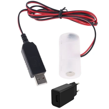 EU Pistik-USB Aku Toide Adapter Võib Asendada 1 4tk 1,5 V 3V 4.5 V 6V C Suurus LR14 Patarei Eliminator koos 1m Kaabel Y98A