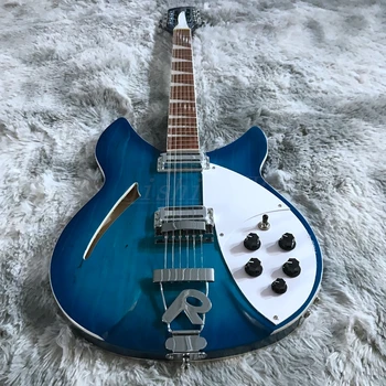 sinine värv 12 stringid rickenback electric guitar poole õõnes keha Roger piiri 12-string ricken guitarra