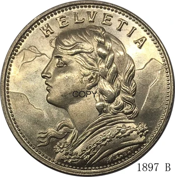 Šveits 1897 B 20 Franki Vreneli Metall, Messing Kuldmünt Suveniiride Laekuva Koopia Replica Mündid