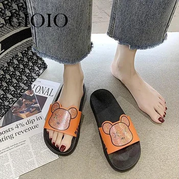 2022 uued sussid naine suvel kandke libisemiskindlaid kodu kingad mood naiste kingad net punased sandaalid naine armas flip-flops naine