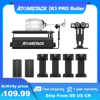 ATOMSTACK R3 PRO Roller 360° Pöörlev Rull Graveerimine Silindriliste Objektide puhul X20 PRO A20 Pro S20 Pro Laser Graveerija Masin