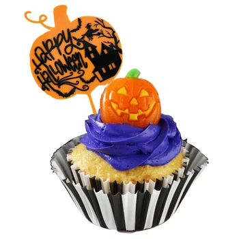 3/5tk Halloween Cake Toppers Spider Kõrvits Vaimu Kook Decor Halloween Pool Teenetemärgi Kodus Cupcake Lapsed Kingitus