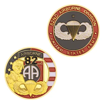 30mm USA 82nd Airborne Division Väljakutse Mündi Ameerika Ühendriikide Armee Suveniiride Kingitused kullatud mälestusmünte USA Mündid