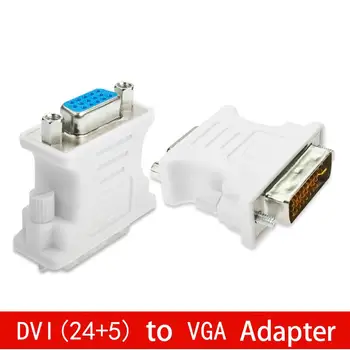 Connector Arvuti Monitori Video Valge Plastikust Vastupidav DVI 24+5 To VGA Female mitmeotstarbeline Converter-Adapter Mini