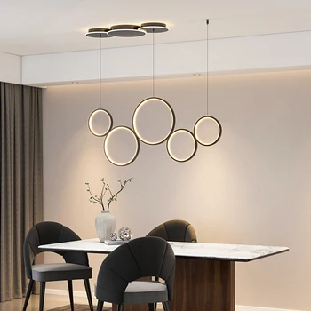 Põhjamaade LED Restoran Lühter 2022 Uus Kaasaegne Minimalistlik Loominguline Minimalistlik Sõrmus Front Desk Disain Söögituba Baar Lamp