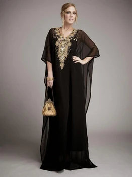 2021 Beaded Moslemi Pikk Õhtu Kleidid Dubai Maroko seal kaftan Kleit Sifonki V Kaela Ametliku Kleit Õhtu Pool Kleidid EV24