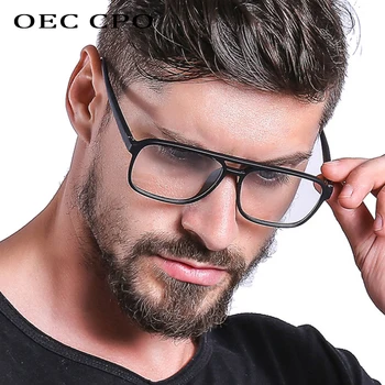 OEC CPO Anti Sinist Valgust Blokeeriva Filtri Vähendab Digitaalse Silma Tüvi Mood Meeste Optilised prillid Raami Selge Objektiiv Prillid O407