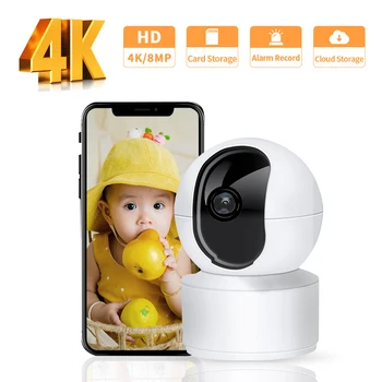 N_eye 8MP 4K IP Kaamera AI Humanoid Detecion Turvalisuse kaamera Valve Wifi Kaameraga beebimonitor traadita ptz kaamera sise cam
