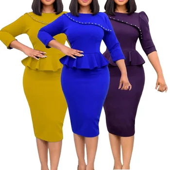 Kollane Lilla Sinine-Aafrika Kleidid Naistele Suvel Aafrika Naiste O-kaeluse Regulaarne Põlve pikkusega Kleit Aafrika Riided Naistele
