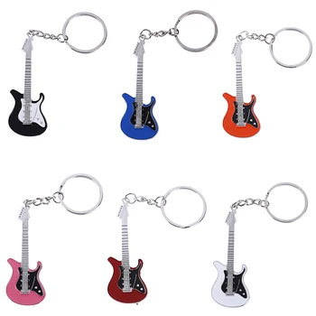 1tk Kitarr võtmehoidja Komplekt Creative metall elektriline kitarr mini võtmehoidja võtmehoidja võtmehoidja kingitused