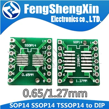 10tk SOP14 SSOP14 TSSOP14, et DIP14 Pinboard SMD DIP Adapter 0.65 mm/1.27 mm 2.54 mm Pin DIP Pigi PCB Transfer Juhatus