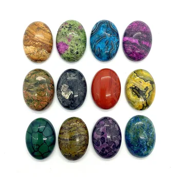 Looduslik Avärav kivi ümber Howlite Unakite Muna Kujuga Helmed 18x25mm Glitter Kivi Crystal Ringi Nägu DIY Teha Sõrmused Ehted Võlusid