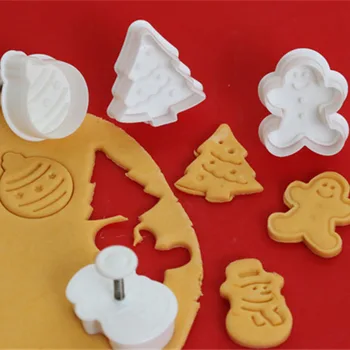 4tk Küpsise Tempel Biskviit Hallituse 3D Küpsise Kolb Lõikur DIY Küpsetamine, Vormi Piparkoogid Maja Jõulud Cookie Cutters