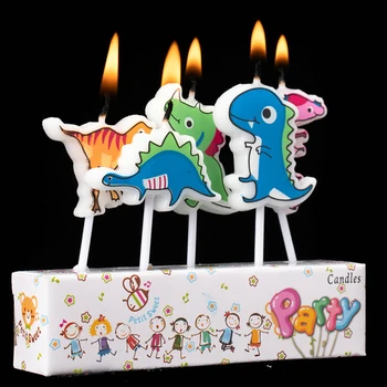 5 tk/Pakk Armas Dinosaurus Küünlad Loova Käsitöö Küünlad Laste Sünnipäeva Cartoon Küünal Ei Suitsu Kook Küpsetamine, Kaunistamine