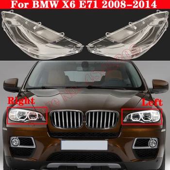 Auto Esi-Esitulede Kaas BMW X6 E71 2008-2014 xDrive 35i 40i 50i Esilaterna Lambivarju Lampcover Juhataja hele klaas Objektiivi Kest