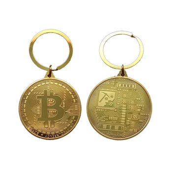 BTC Bitcoin Mündi võtmehoidja Võtmerõngast Laekuva Vana Hõbe, Kuld Mündid Krüpto Valuuta Antiik Decor Meeste Kingitus Kogumine