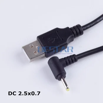 Must KS Kaar toitejuhe Ühendage USB-DC 2.5*0.7 2.5*0.7 mm 2,5 mm x 0.7 mm 2.5x0.7 mm Jack Õige Nurga L kuju laadimise Kaabel 1M