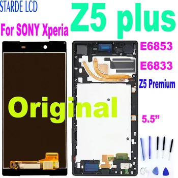 Originaal SONY Xperia Z5 plus LCD Ekraan Puutetundlik Digitizer Assamblee Sony Xperia Z5 Premium Z5P Z5 Plus E6833 E6853
