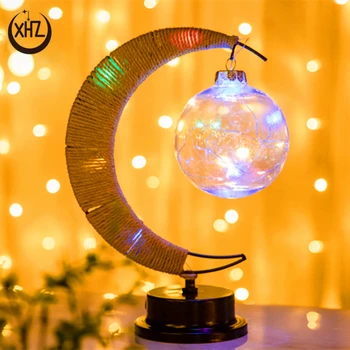 USB-Jõulud Moon Light LED Palli Lamp Raud Täiskuu Valgus Dekoratiivsed Valguse Loominguline laualamp Magamistuba Dekoratiivsed Modelleerimine Valguse Uus
