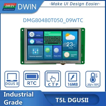 DWIN 5 Tolline 480*800 262K Värve Esile TFT LCD Puutetundlik Ekraan Moodul UART RS232 Koos RTC jaoks ESP32 DMG80480T050_09WTC
