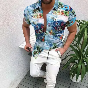 Suvine Meeste Hawaii Troopiline Särgid 3D Luksus Pluus Harajuku Meeste Lühikesed Varrukad Liiga Tops Tee Särk Homme Camiseta Hombre
