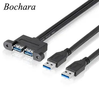 Bochara Dual USB 3.0 Mees Dual USB 3.0 Emane USB 3.0 pikenduskaabel koos Kruvi Panel Mount Varjestatud 30cm 50cm 1m-1,5 m 2m