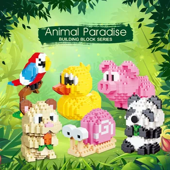 Armas Loom Mini ehitusplokid Panda Lind Tigu Mudel DIY Puzzle Kokkupanek ehitusplokid Laste Mänguasjad, Jõulud Kingitused