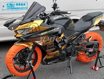 Uus Mootorratas ABS Fairings Komplekt Sobib Kawasaki Ninja 400 2019 2020 2021 19 20 21 Shell Kere Set + Paagi Kaas, Must-Kuldne