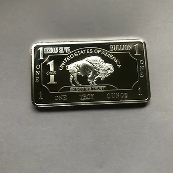 5 tk Mitte Magnet Buffalo saksa hõbetatud 1 OZ Ox Loomade 58 mm x 28 mm Suveniiride Bullion Baar Teenetemärgi mündi