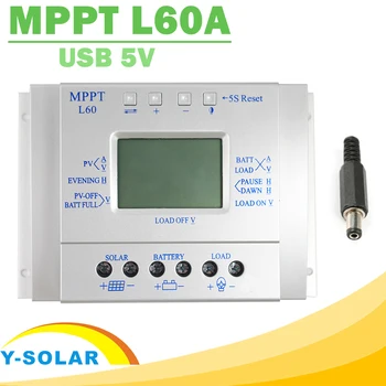 MPPT 60A Päikese Eest vastutav LCD Ekraan Päikese Regulaator 12V 24V Valguse ja Timer Control Easy Settable PV Y-SOLAR