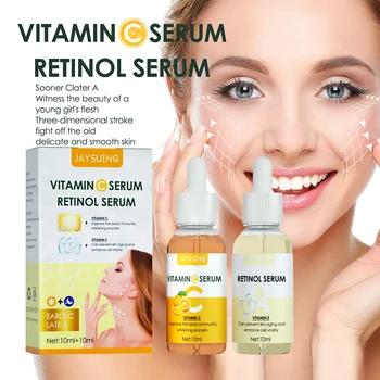 2tk C-Vitamiini Retinooli Face Serum Anti Aging Collagen Niisutav Valgendamine objekti heledamaks muutmine Heledamaks Laigud Näo Sisuliselt nahahoolduse