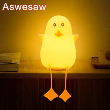 Aswesaw Led Lapsed Öösel Valguse Lapsed Pehmest Silikoonist USB Laetav Magamistuba Decor Kingitus Loomade Part Touch Öö Lamp