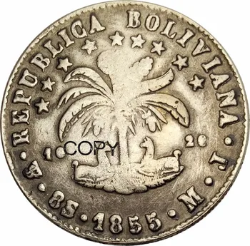 Boliivia P 8 Tallad Potosi 1855 MJ Messing Pinnatud Hõbe Müntide Koopiad