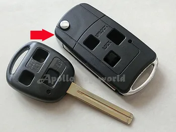 3 Nupud Asendamine Kohandatud Flip Kokkuklapitavad Remote Key Shell Puhul Lexus LS Fob Võti Katta 2TK/lot
