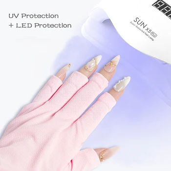 Nail Art Kinnas UV Kaitse Kinnas Anti UV-Kiirguse Kaitse Kindad Protecter Nail Art Geel UV LED Lamp, Tool