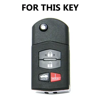 4 Nupud Remote Key Puhul Mazda 3 6 RX-8 MX5 MX-5 Miata SPEED3 MPV Silikoon võti Fob Shell Katta Nahk Jope Varrukas