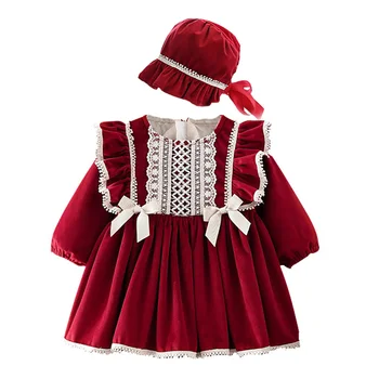 2021 aasta Sügisel, Talvel Vähe Punane Ratsutamine Kapuuts Jõulud Lolita Princess Kleit 2-Osaline Määrab Laste Riided Baby Tüdrukud Kleit