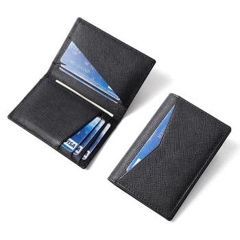 100% Cowhide RFID Bifold Väike Kaart Rahakott Meestele Kontrasti, Värvi Slim Risti Muster Ehtne Nahk Meeste Krediitkaardi Omanik