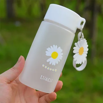 500ml Väike Daisy Plastikust Armas Vee Pudelid BPA Vaba Jäätunud Vee Pudel Kaasaskantav Trossi Travel Tee Tassi Köök Esemed