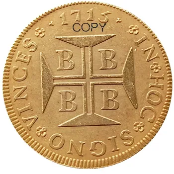 Brasiilia 1715 Harv 4000 Reis Kullatud Koopia Mündid