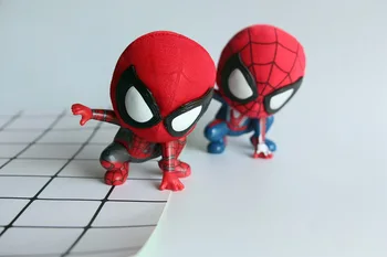 8cm Avengers Õigustatud Lahtiselt Q Versioon Spider Man Külmik Magnet Handel juhitav Nukk Mudel Mänguasi Lastele Kingitusi