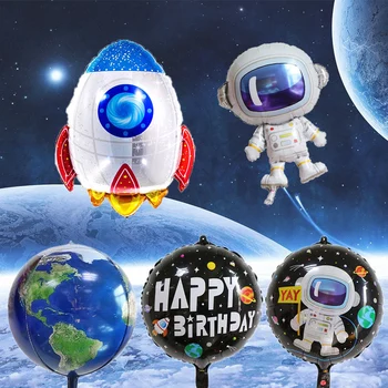 Palju õnne Sünnipäevaks Astronaut Teema Poole Kosmoses Astronaut Banner Raketi Foolium Õhupalli Galaxy Poiss, Lapsed Heelium globals Baby Shower