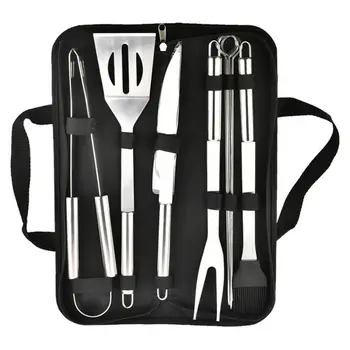 Roostevabast Terasest BBQ Tööriistade Komplekt spaatel kahvel nuga, tangid harja vardas Grillida Grillimine Nõude Telkimine Väljas Cooking tööriistade Komplekt