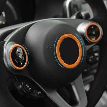 Auto Rooli Nuppu 3D Kleebised Epoksü ilurõngas Kleebis Auto Stiil Tarvikud Mercedes Smart 453 Fortwo Forfour