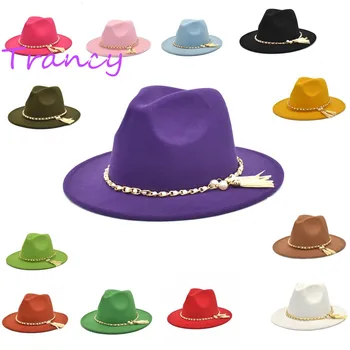 Lavenderfedoras punane lai nokk Panama vildist müts naistele jazz müts kiriku top ühise põllumajanduspoliitika briti naiste fedoras mütsid meestele шляпа женская