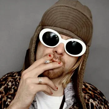 Kurt Cobain Retro Ovaalsed Päikeseprillid Meeste Vintage Fashion Brand Päikeseprillid Klassikaline Valge Must Lentes De Sol Mujer